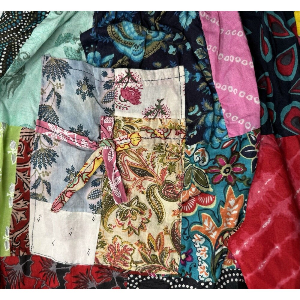 Ashley Taylor Patchwork Balloon Pants One Size Multicolor Pockets Made in India - Picture 8 of 11